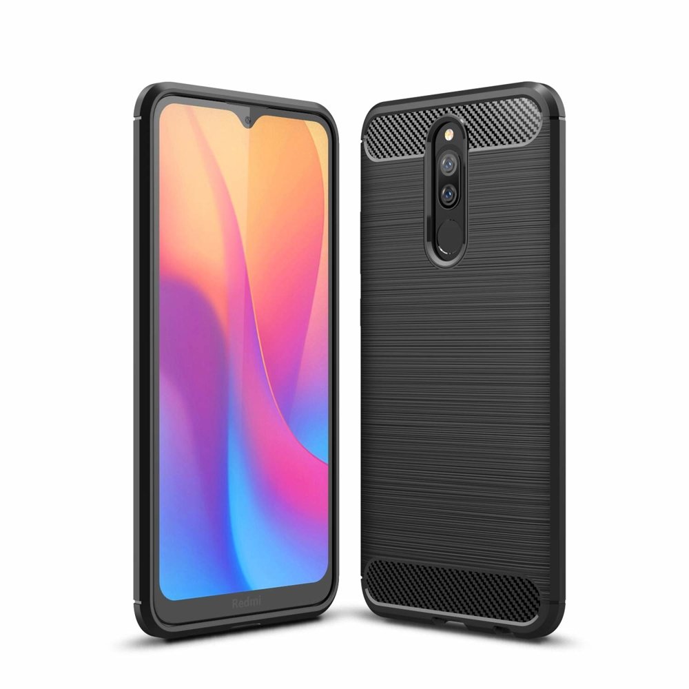 Capa carbono Capa flexível de TPU para Xiaomi Redmi 8A preta