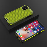 Capa de armadura de favo de mel com pára-choque de TPU para iPhone 11 verde