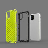 Capa de armadura de favo de mel com pára-choque de TPU para iPhone 11 verde