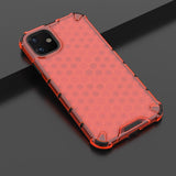 Capa de armadura em caixa de favo de mel com pára-choque de TPU para iPhone 11 vermelho