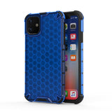 Capa de armadura de favo de mel com pára-choque de TPU para iPhone 11 azul