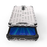 Capa de armadura em caixa de favo de mel com pára-choque de TPU para Xiaomi Redmi Note 8 Pro azul