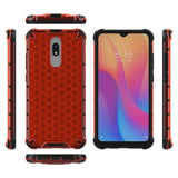 Capa de armadura em caixa de favo de mel com pára-choque de TPU para Xiaomi Redmi 8A  -  Xiaomi Redmi 8 vermelho