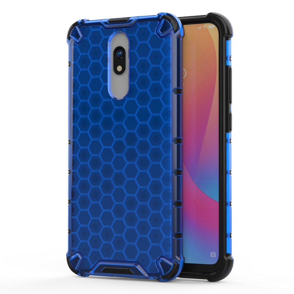 Capa de armadura em caixa de favo de mel com pára-choque de TPU para Xiaomi Redmi 8A  -  Xiaomi Redmi 8 azul