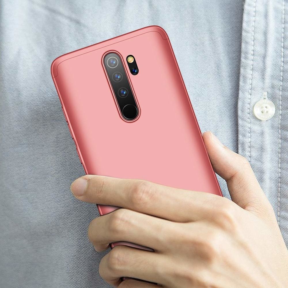 Capa de proteção frontal e traseira GKK 360 Capa de corpo inteiro Xiaomi Redmi 8A rosa