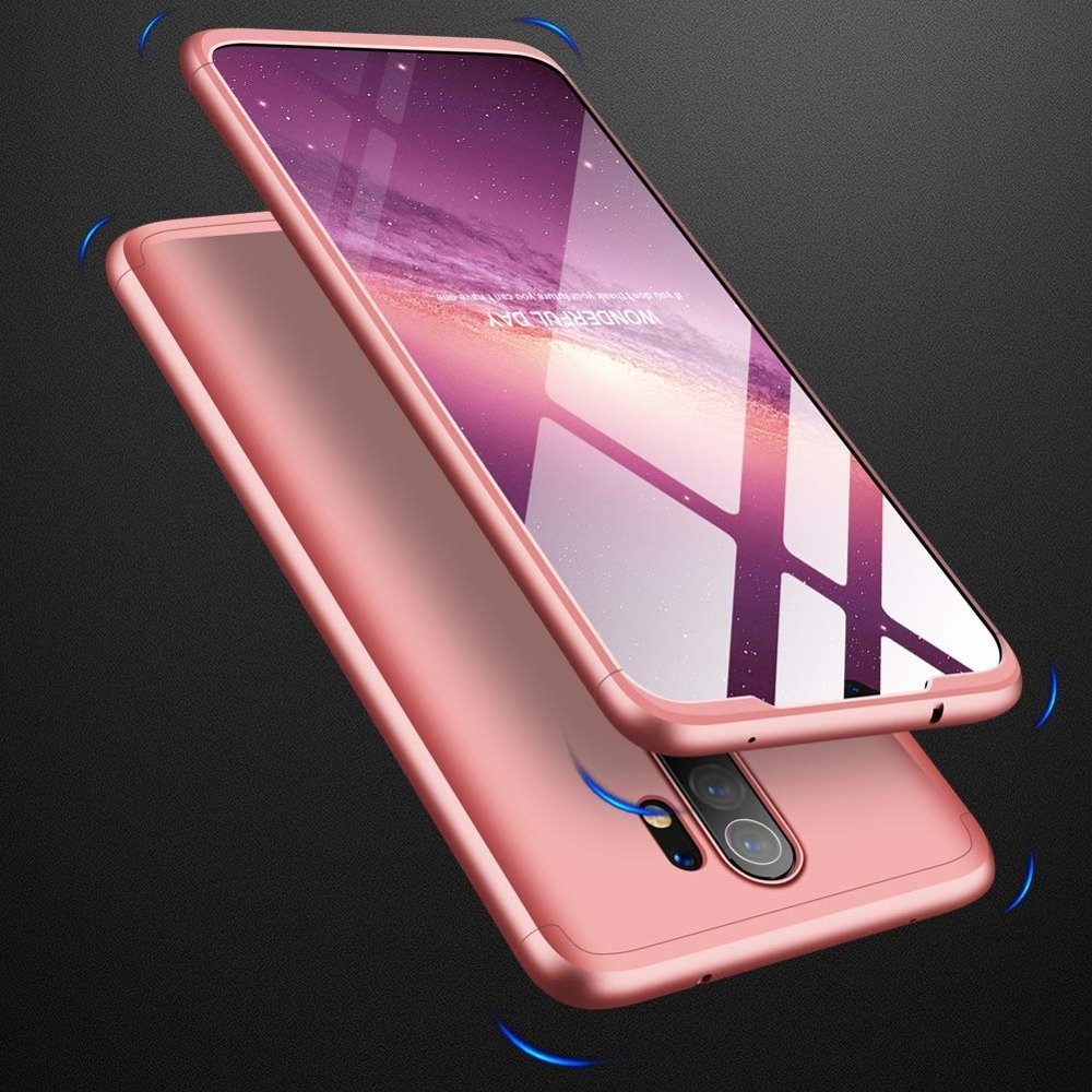 Capa de proteção frontal e traseira GKK 360 Capa de corpo inteiro Xiaomi Redmi 8A rosa