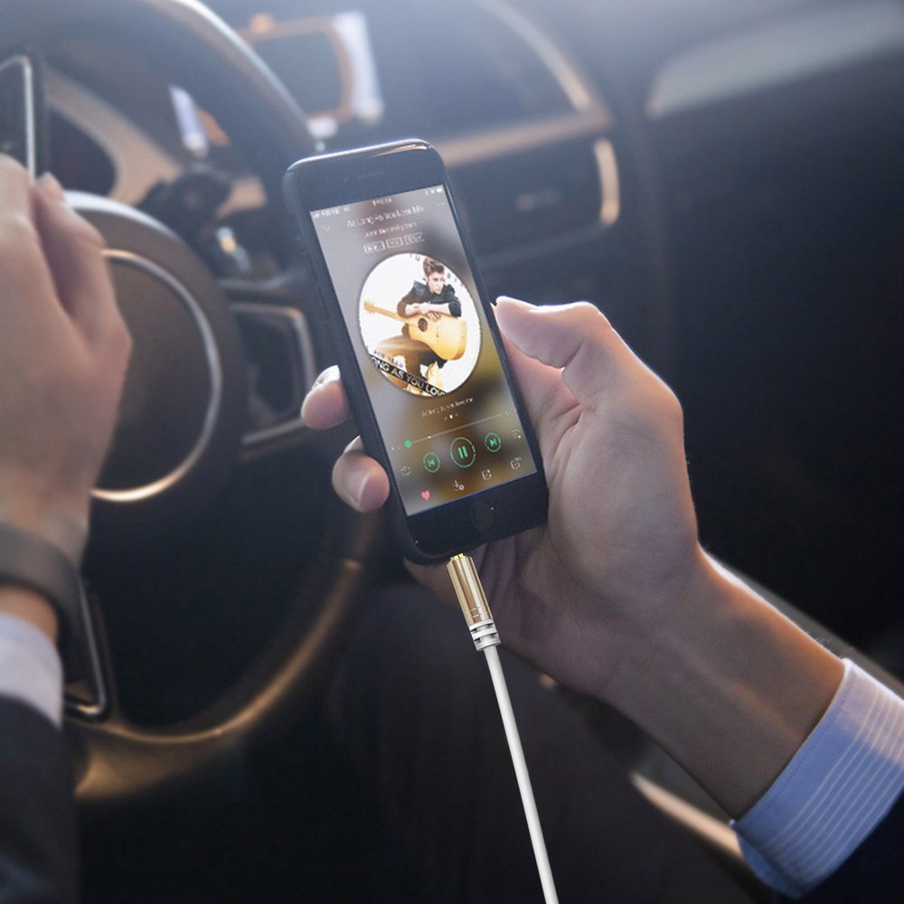 Cabo angular Dudao minitomada AUX 35 mm 1m cabo branco (L11 branco)