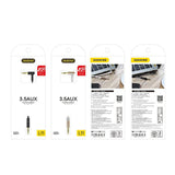 Cabo angular Dudao minitomada AUX 35 mm 1m cabo branco (L11 branco)