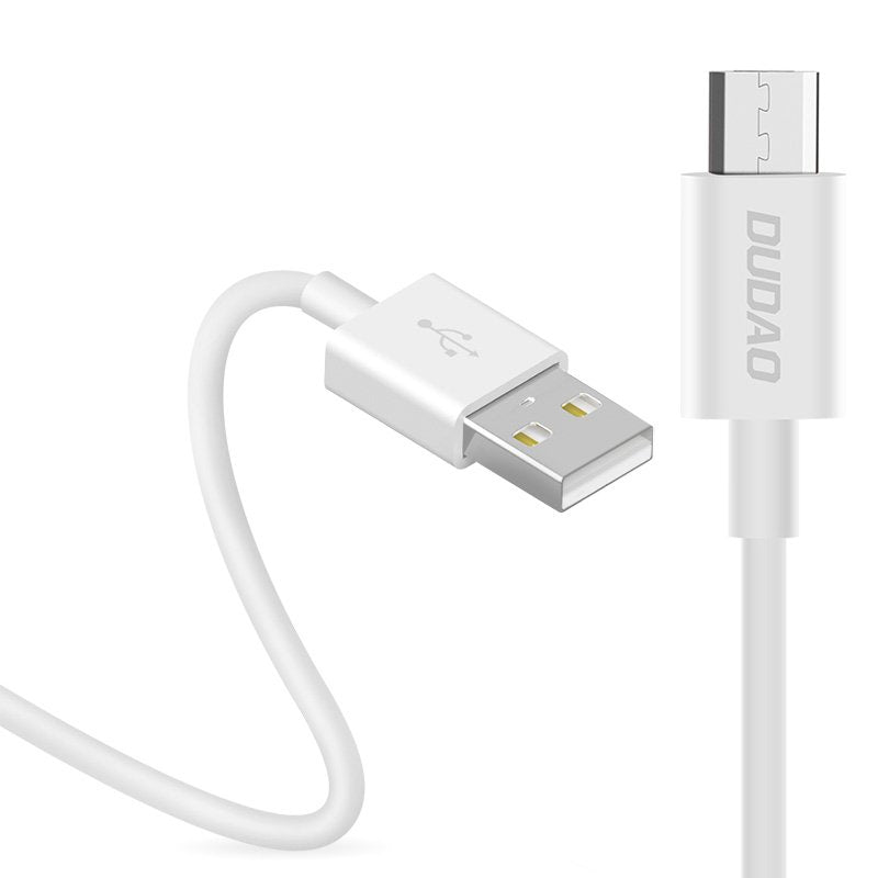 Cabo de carregamento de dados Dudao USB  -  micro USB 3A 1m branco (L1M branco)