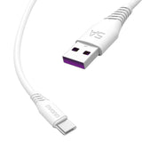 Cabo de dados de carregamento Dudao USB  -  USB Tipo-C 5A 1m branco (L2T 1m branco)