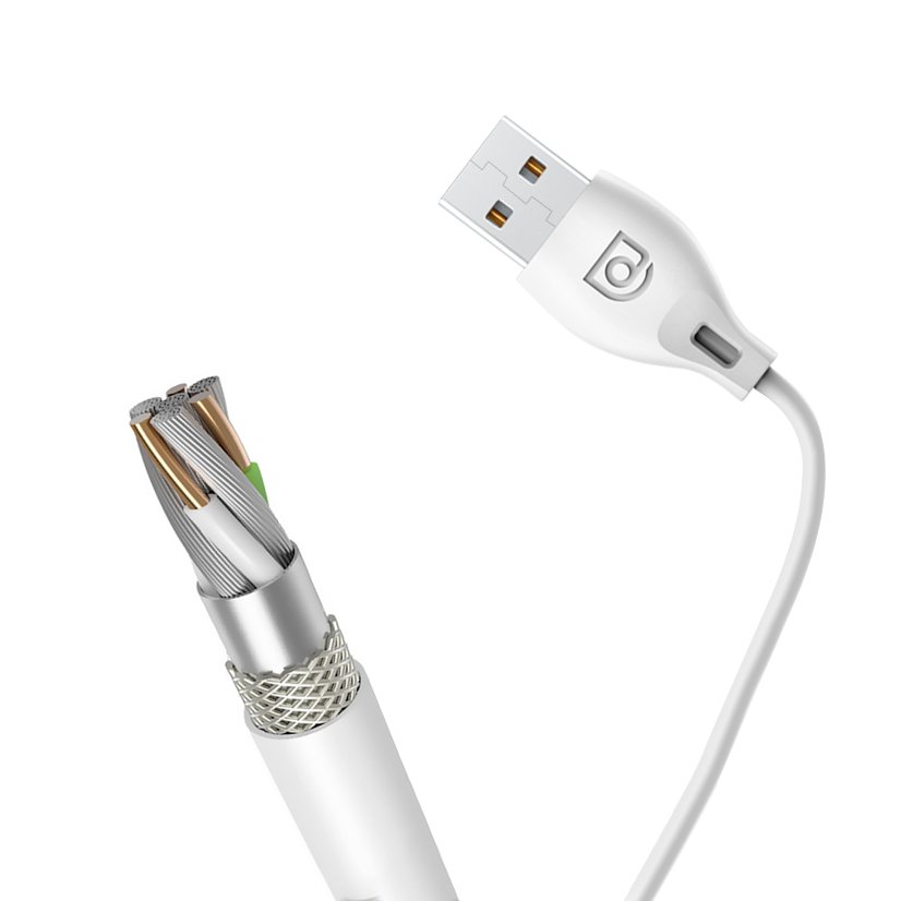 Cabo de carregamento de dados Dudao USB  -  Lightning 2.1A 1m branco (L4L 1m branco)