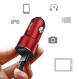 Carregador universal inteligente para carro Dudao 2.4A 2x USB vermelho (R6 vermelho)