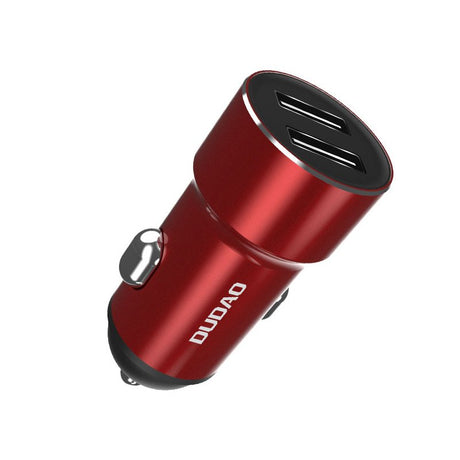 Carregador universal inteligente para carro Dudao 2.4A 2x USB vermelho (R6 vermelho)