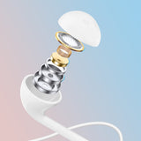 Auriculares Dudao Lateral Auriculares Auriculares com controle remoto branco (X10S branco)
