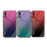 Tampa durável de vidro gradiente com parte traseira de vidro temperado Huawei P20 Pro preto-vermelho