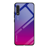 Tampa durável de vidro gradiente com parte traseira de vidro temperado Huawei P20 Pro rosa-roxo