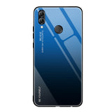Tampa durável de vidro gradiente com parte traseira de vidro temperado Huawei P Smart 2019 preto-azul
