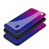 Tampa durável de vidro gradiente com parte traseira de vidro temperado Samsung Galaxy A10 preto-vermelho