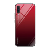 Tampa durável de vidro gradiente com parte traseira de vidro temperado Samsung Galaxy A50s  -  Galaxy A50  -  Galaxy A30s preto-vermelho