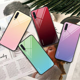 Tampa durável de vidro gradiente com parte traseira de vidro temperado Samsung Galaxy A50s  -  Galaxy A50  -  Galaxy A30s preto-vermelho