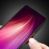 Tampa durável de vidro gradiente com parte traseira de vidro temperado Xiaomi Redmi Note 8 Pro preto-vermelho