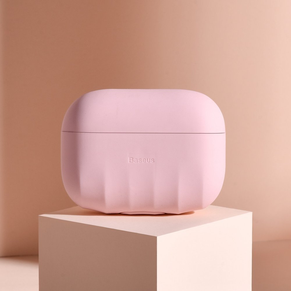 Protetor de caixa de sílica gel Baseus Shell para Apple Airpods Pro rosa (WIAPPOD-BK04)