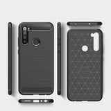 Capa carbono Capa flexível de TPU para Xiaomi Redmi Note 8 azul