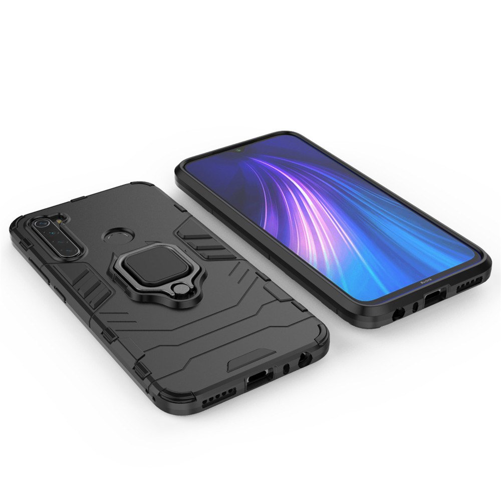 Estojo de armadura de anel capa resistente e resistente para Xiaomi Redmi Note 8T preto