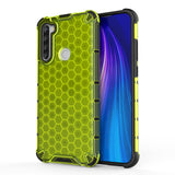 Capa de armadura em caixa de favo de mel com pára-choque de TPU para Xiaomi Redmi Note 8T verde