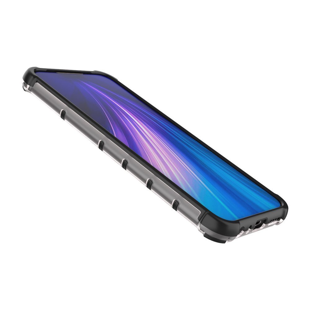 Capa de armadura em caixa de favo de mel com pára-choque de TPU para Xiaomi Redmi Note 8T azul