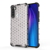 Capa de armadura em caixa de favo de mel com pára-choque de TPU para Xiaomi Redmi Note 8T transparente