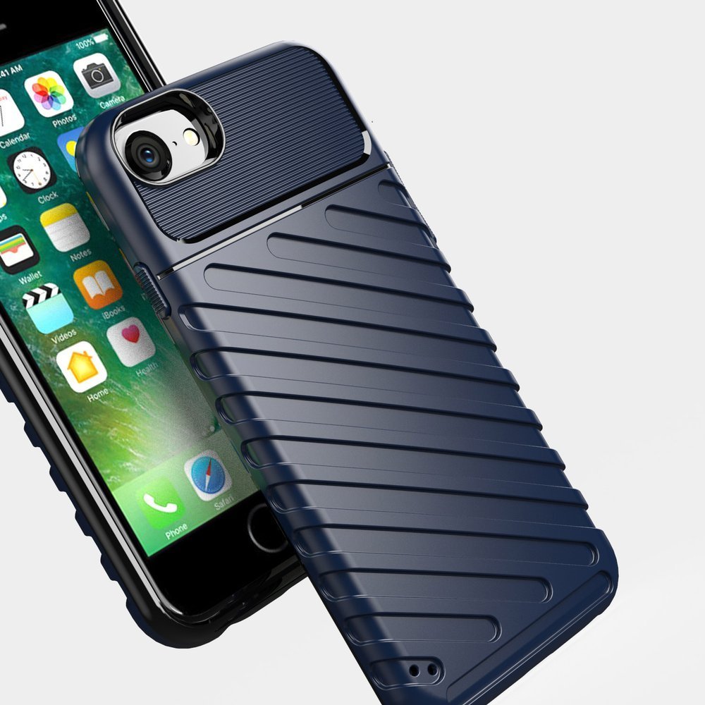 Capa Thunder Capa flexível resistente resistente em TPU para iPhone SE 2020  -  iPhone 8  -  iPhone 7 preta