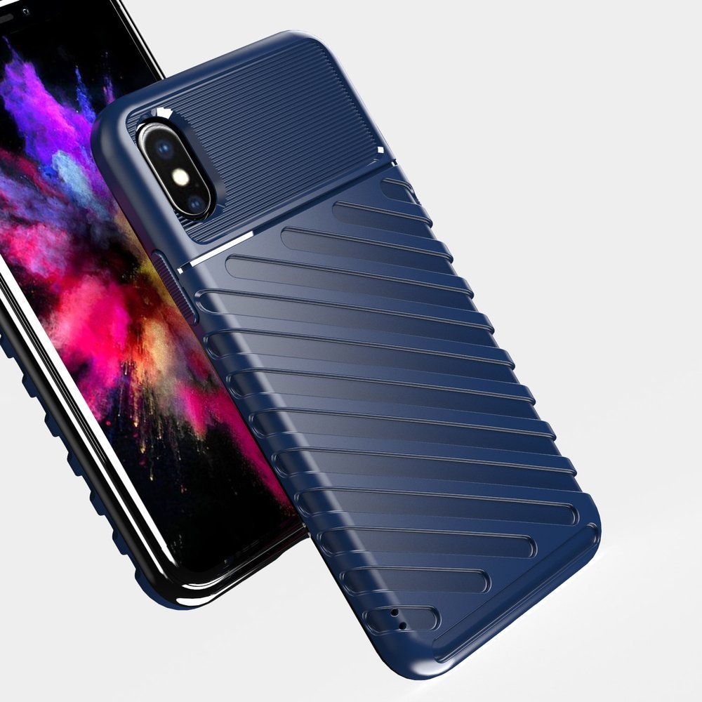 Capa Thunder capa flexível resistente resistente em TPU para iPhone XS  -  iPhone X azul