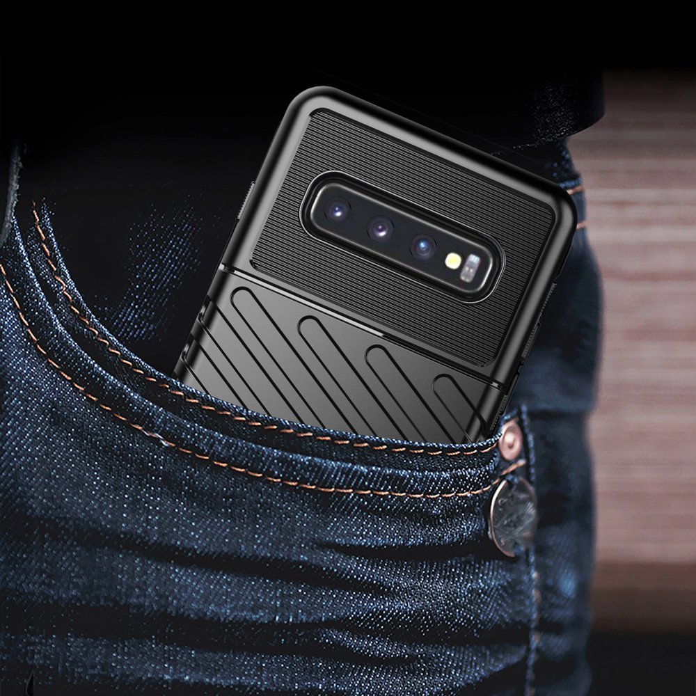Capa Thunder capa flexível resistente resistente em TPU para Samsung Galaxy S10 preta