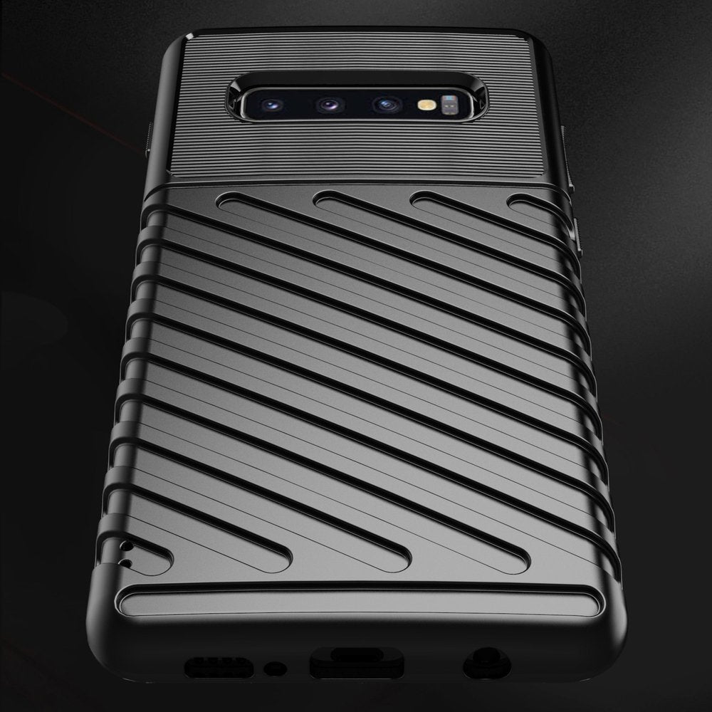 Capa Thunder Capa flexível resistente resistente e resistente de TPU para Samsung Galaxy S10 Plus preta