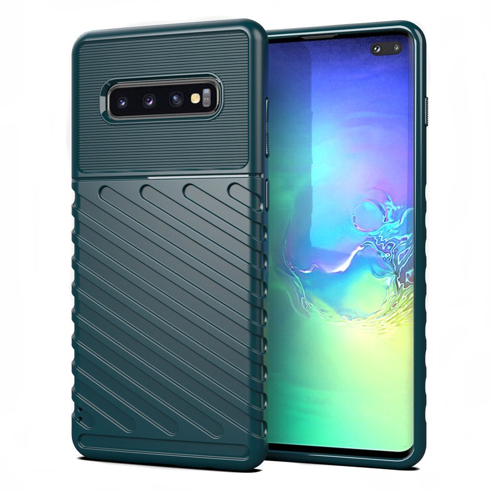Capa Thunder Capa flexível resistente resistente e resistente de TPU para Samsung Galaxy S10 Plus verde