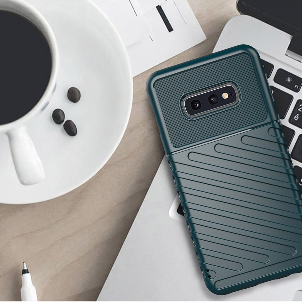 Capa Thunder Capa flexível resistente resistente e resistente de TPU para Samsung Galaxy S10e verde