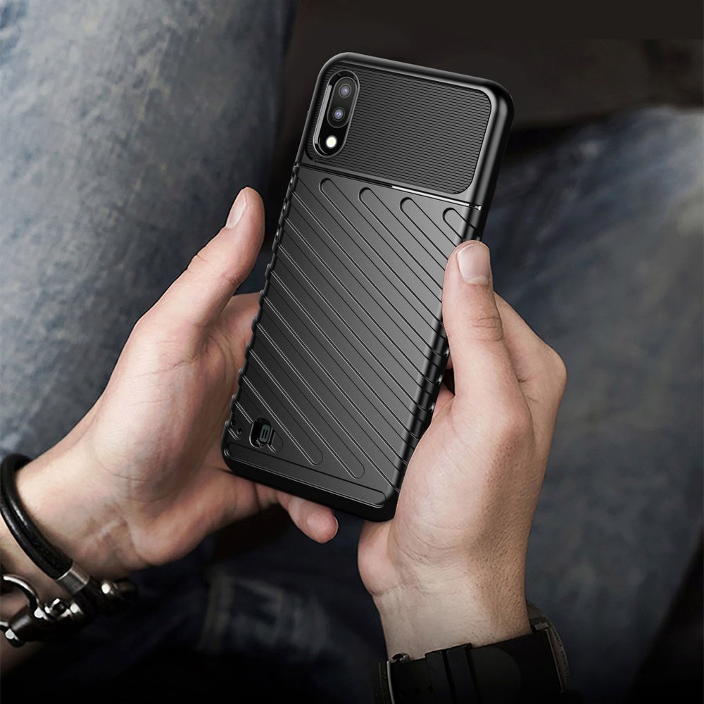 Capa Thunder Capa flexível resistente resistente em TPU para Samsung Galaxy A10 preta
