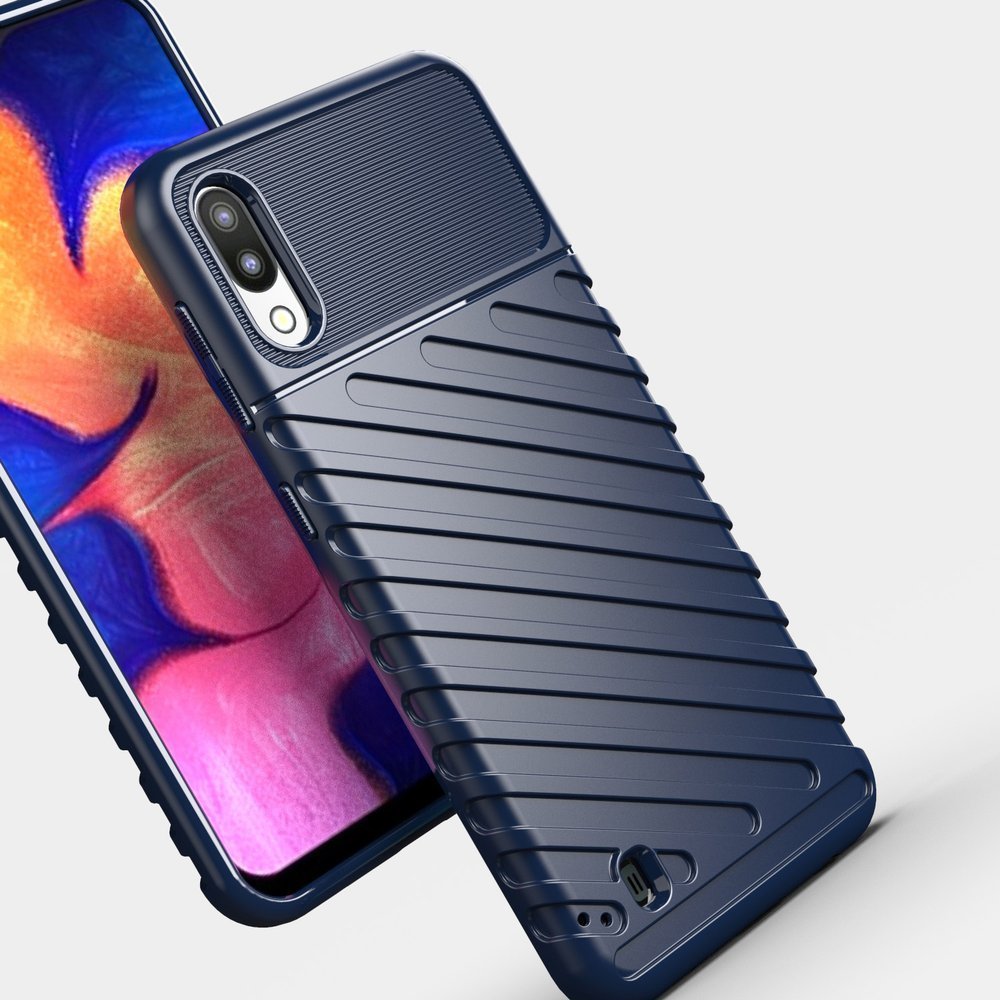 Capa Thunder capa flexível resistente resistente em TPU para Samsung Galaxy A10 azul