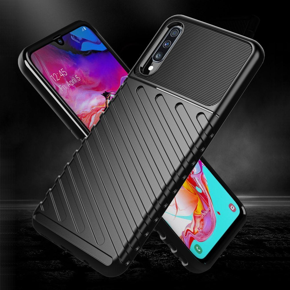 Capa Thunder capa flexível resistente resistente e resistente de TPU para Samsung Galaxy A70 azul
