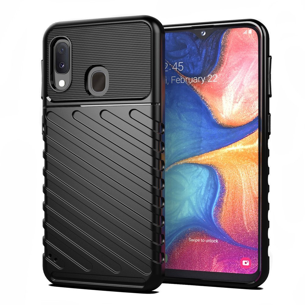 Capa Thunder Capa flexível resistente resistente em TPU para Samsung Galaxy A20e preta