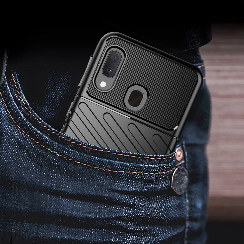 Capa Thunder Capa flexível resistente resistente em TPU para Samsung Galaxy A20e preta
