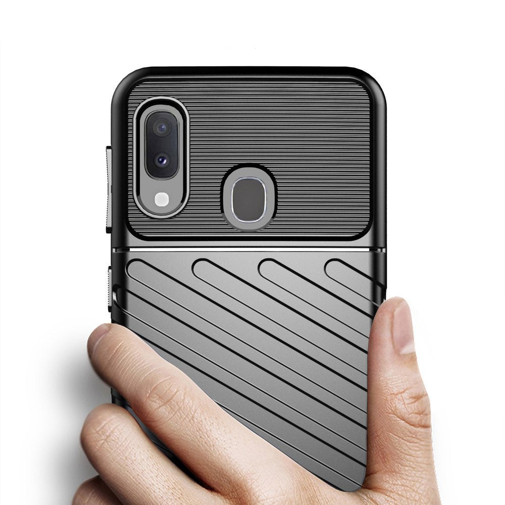 Capa Thunder Capa flexível resistente resistente em TPU para Samsung Galaxy A20e preta