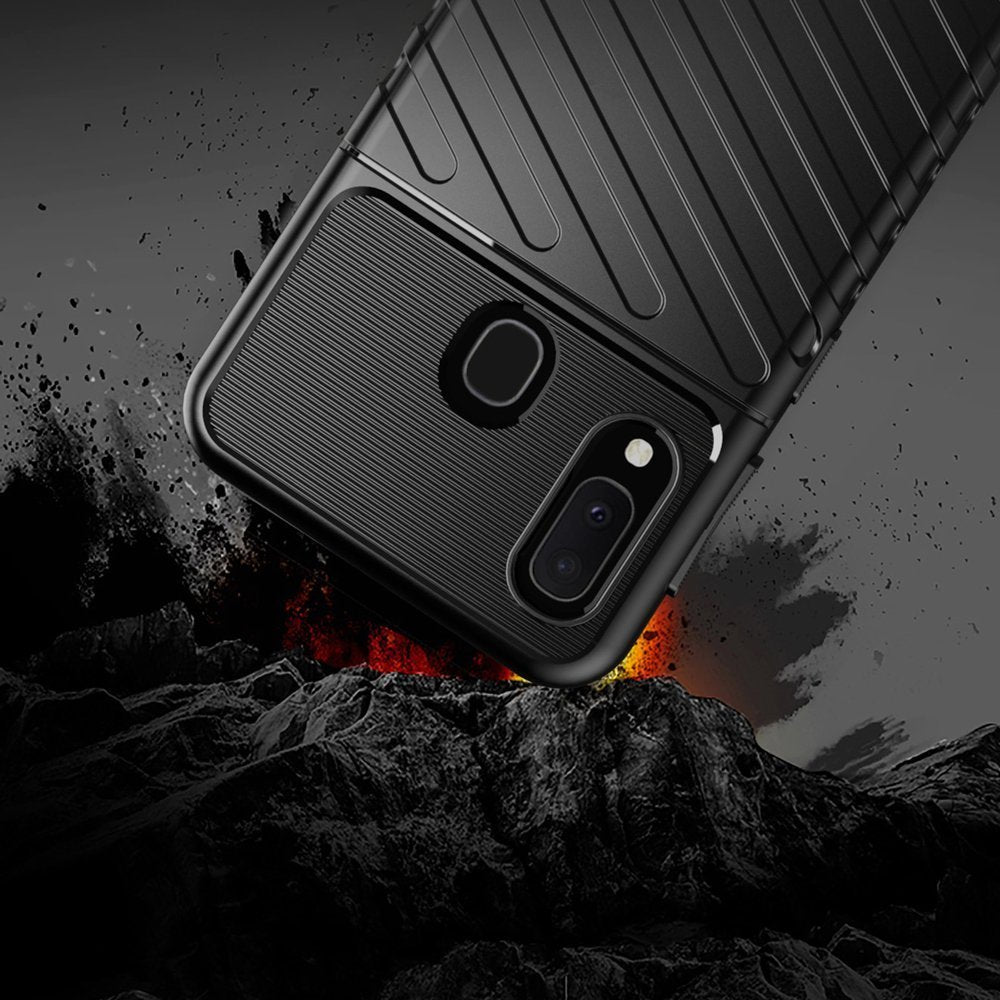 Capa Thunder Capa flexível resistente resistente em TPU para Samsung Galaxy A20e preta
