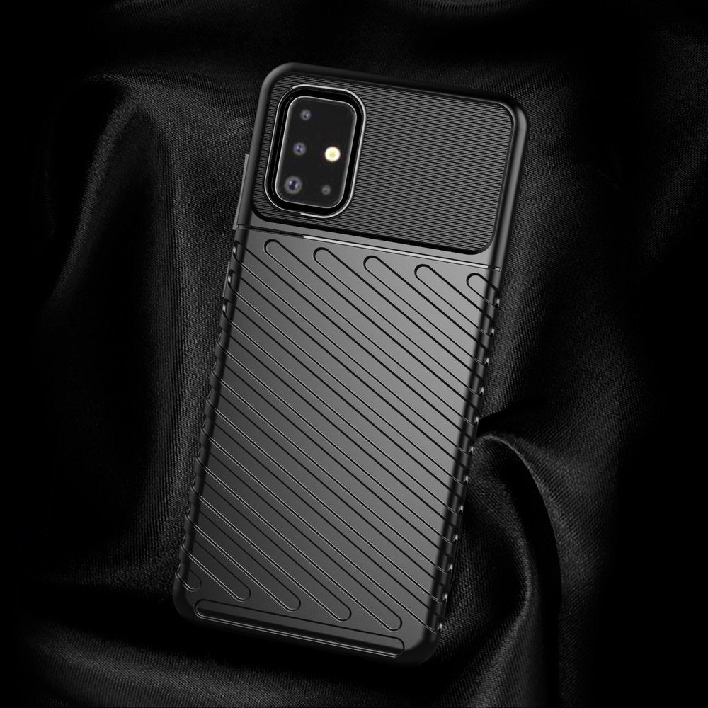 Capa Thunder capa flexível resistente resistente em TPU para Samsung Galaxy A51 preta
