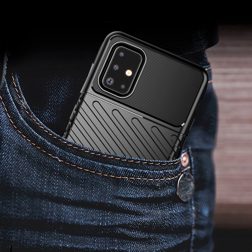 Capa Thunder capa flexível resistente resistente em TPU para Samsung Galaxy A51 azul
