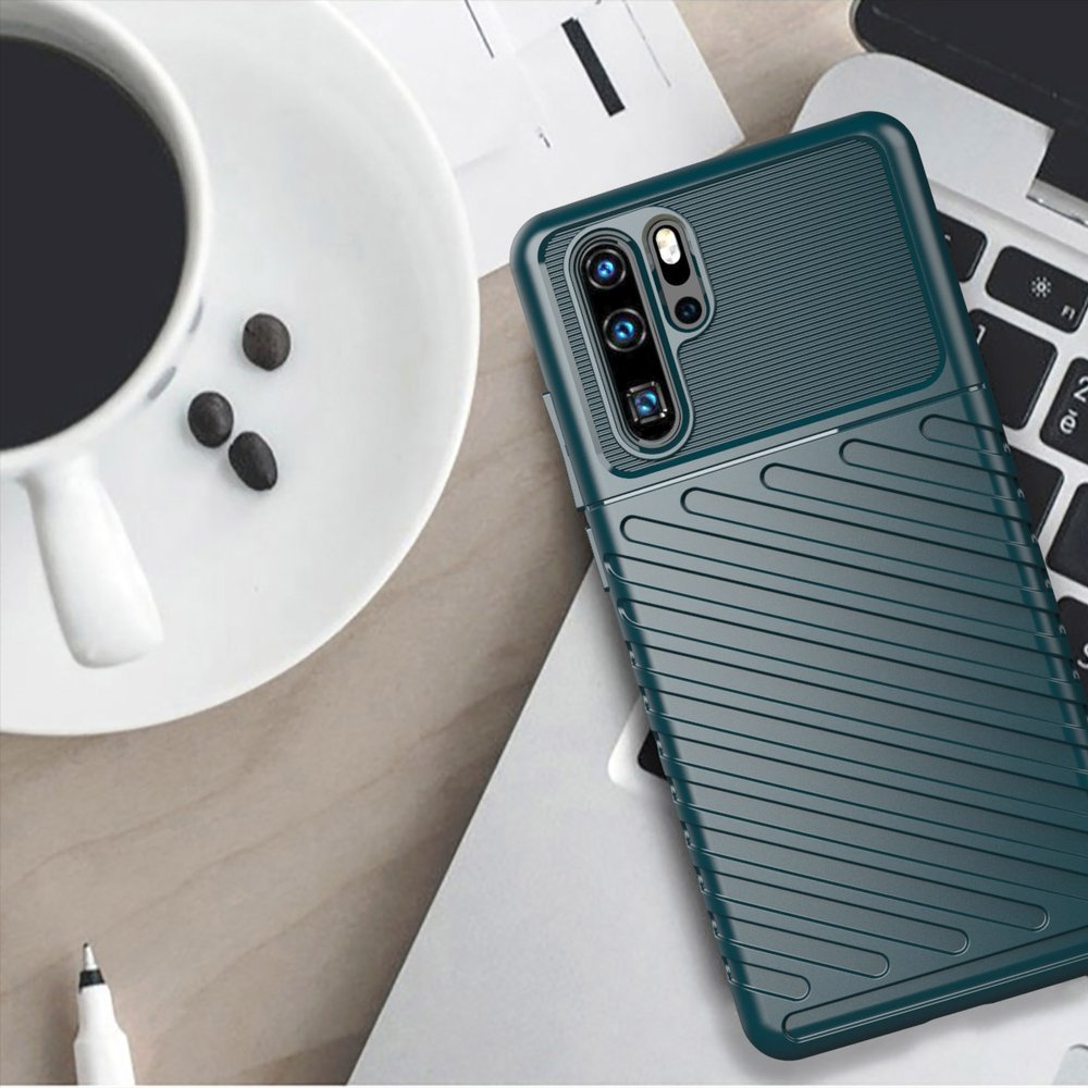 Capa Thunder Capa flexível resistente resistente e resistente de TPU para Huawei P30 Pro verde