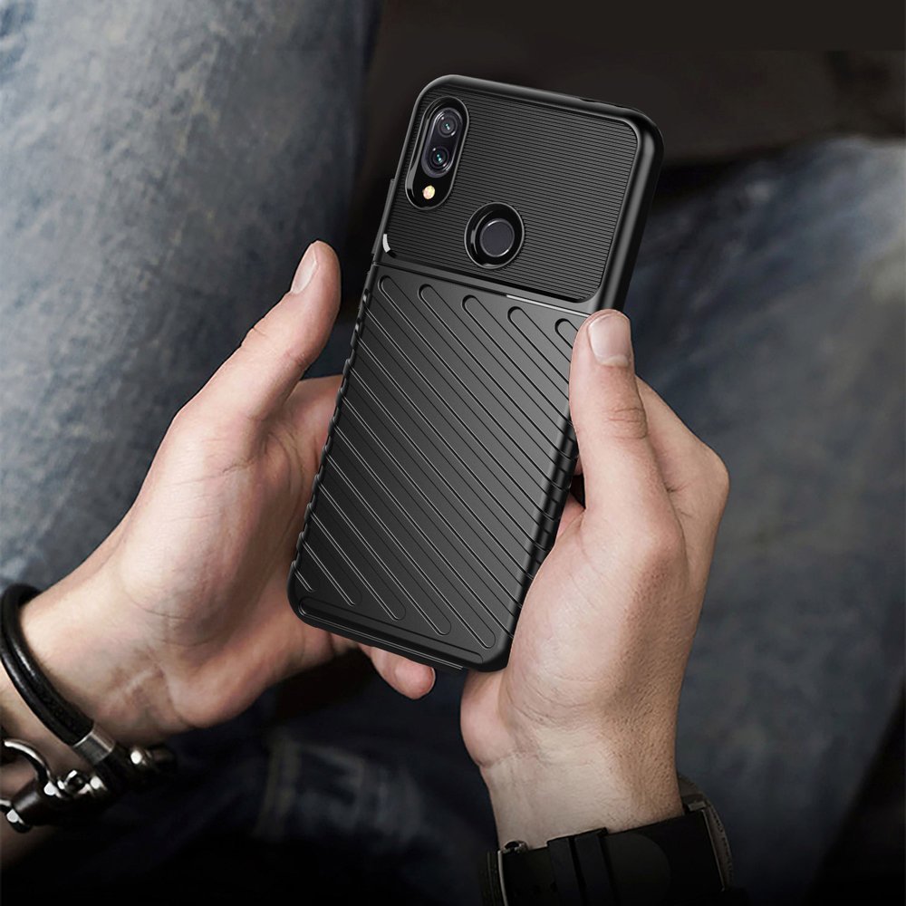 Capa Thunder capa flexível resistente resistente em TPU para Xiaomi Redmi Note 7 preta