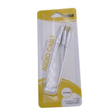 Mini jaque Dudao 4 pólos 35 mm (fêmea) - 2 mini jaque 35 mm (macho) AUX cabo de 20 cm prateado (L11R prateado)