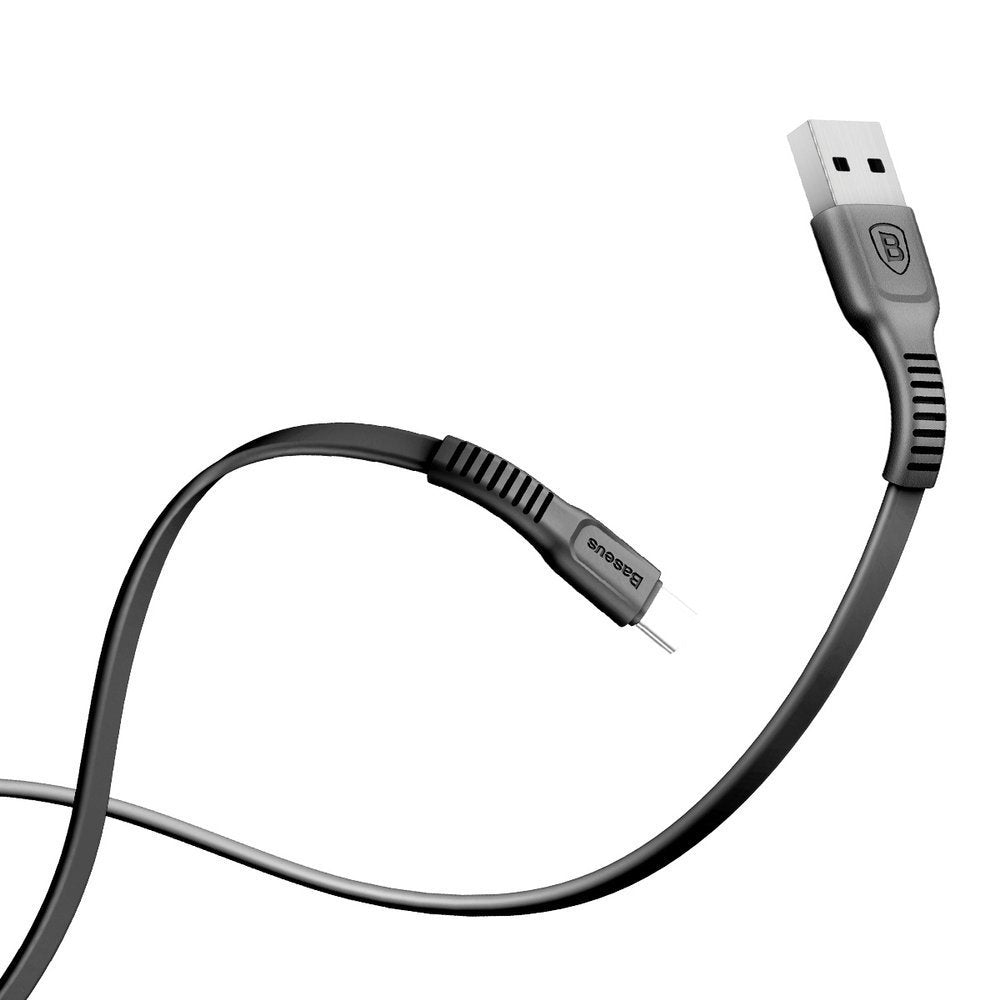 Baseus Tough flat USB - USB Tipo-C 2A 1m cabo preto (CATZY-B01)